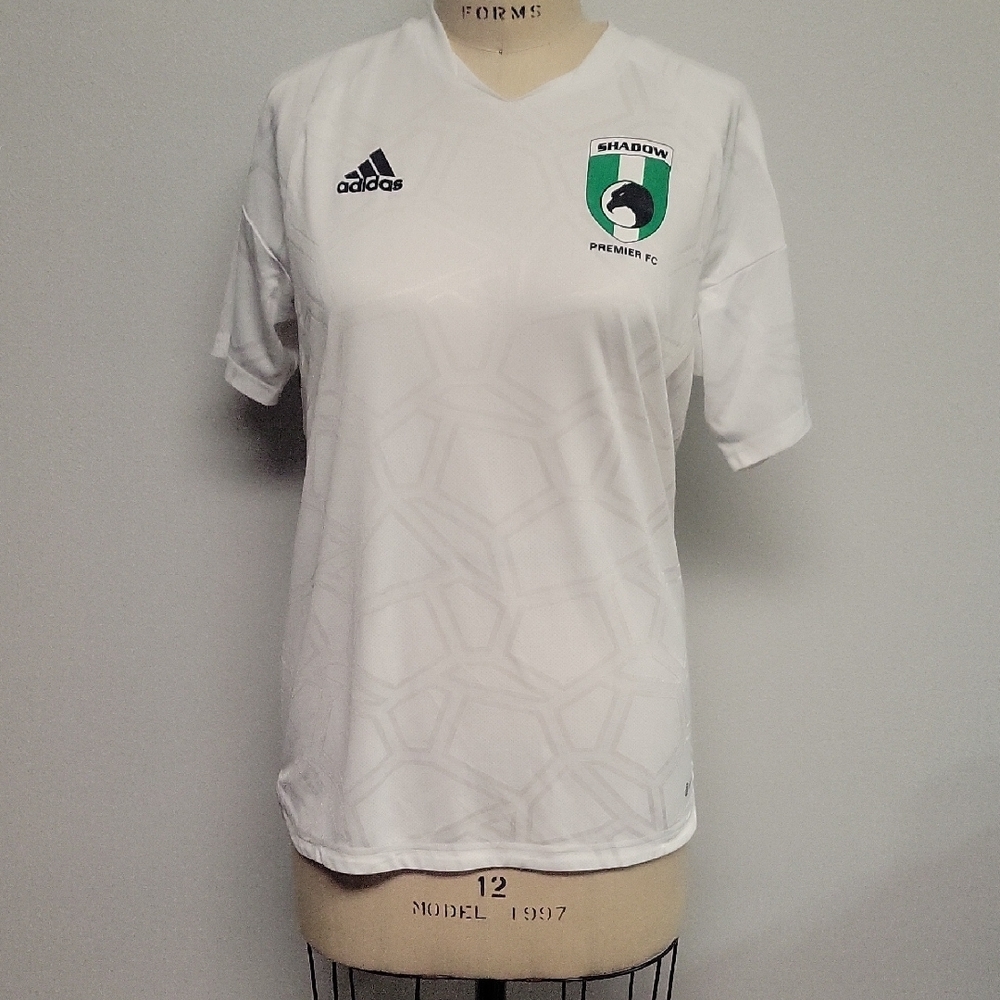 Adidas White and Green Soccer Jersey